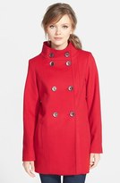 Thumbnail for your product : Kristen Blake Double Breasted Stand Collar Wool Blend Jacket
