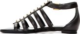 Thumbnail for your product : Alexander McQueen Black Leather Studded Cage Sandals