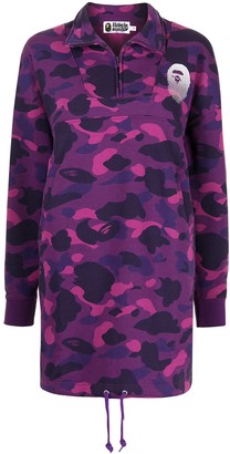 A Bathing Ape Camouflage-Print Sweatshirt Dress