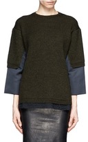 Thumbnail for your product : Nobrand Lace hem satin trim wool-alpaca sweater