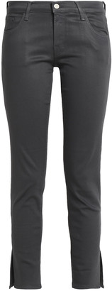 J Brand Cropped Coated Low-rise Skinny Jeans