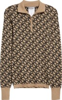 Thumbnail for your product : Stella McCartney Wave Jacquard Half Zip Virgin Wool Sweater