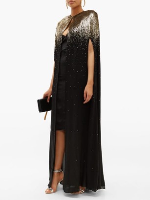 Givenchy Sequinned Silk-chiffon Cape - Black Gold