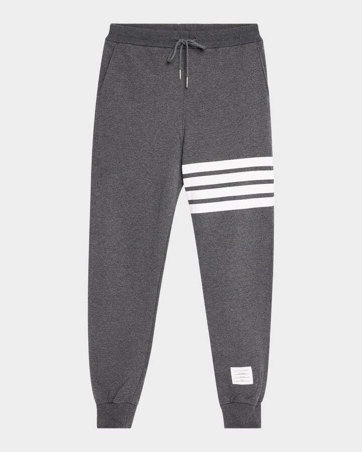 Thom Browne Men's Classic Drawstring Sweatpants with Stripe Detail