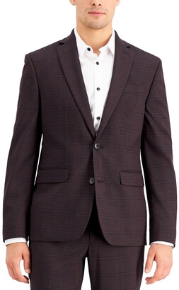INC International Concepts Men's Slim-Fit Purple Plaid Suit Jacket, Created for Macy's