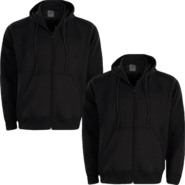 True Face Men's Hoodie | Comfortable Zip-Up Hooded Top | Long Sleeve Jacket  with Ribbed Cuff | Hoodies are Ideal Weekend Wear (Black-32-2 Pack -  ShopStyle