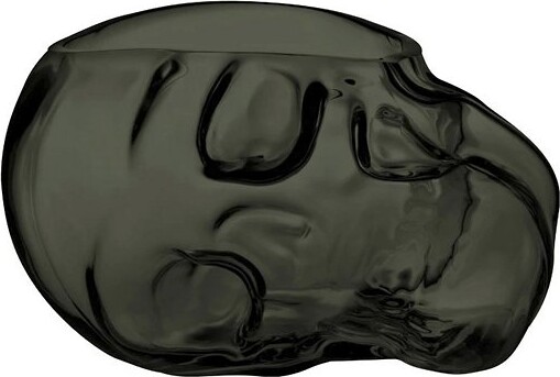 Nude Glass Memento Mori Skull Bowl in Grey, Size: Small