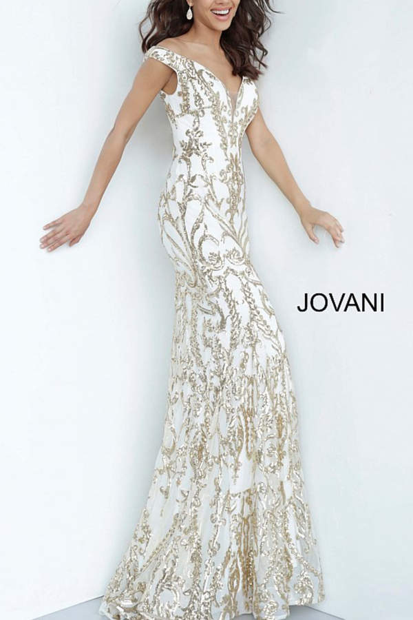 Jovani Gold Embellished Gown - ShopStyle Evening Dresses