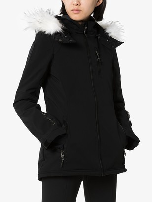 Sweaty Betty Exploration faux fur-trimmed softshell ski jacket