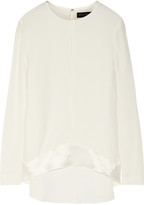 Thumbnail for your product : Narciso Rodriguez Charmeuse-paneled silk-georgette top
