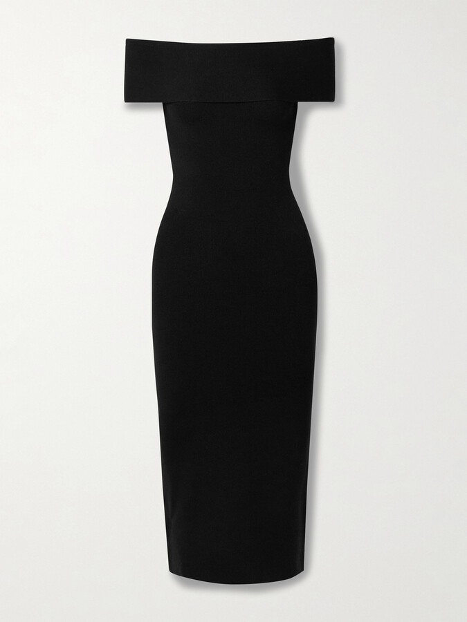 Altuzarra Marceau Off-the-shoulder Stretch-jersey Midi Dress - Black