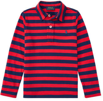 Ralph Lauren Childrenswear Long-Sleeve Striped Polo, Size 2-4