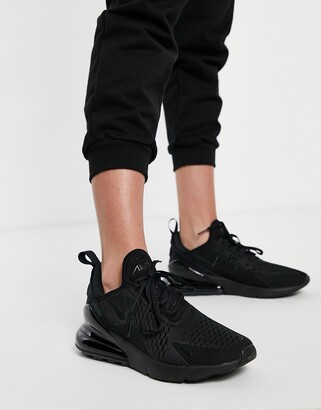Nike Air Max 270 Trainers in triple black - ShopStyle