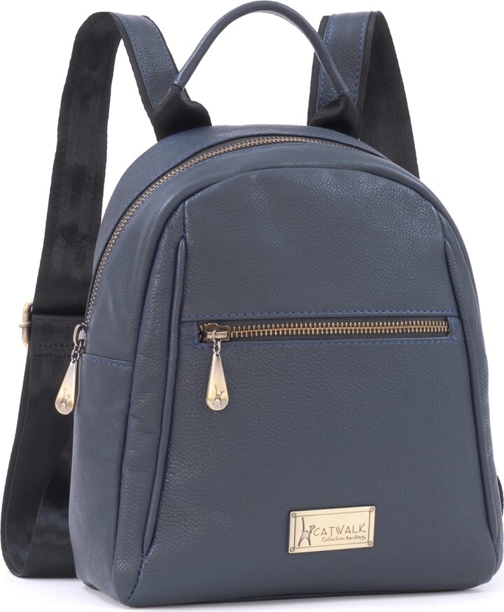 Catwalk Collection Handbags Small Leather Fashion Backpack For