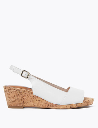 Marks and Spencer Leather Open Toe Slingback Sandals