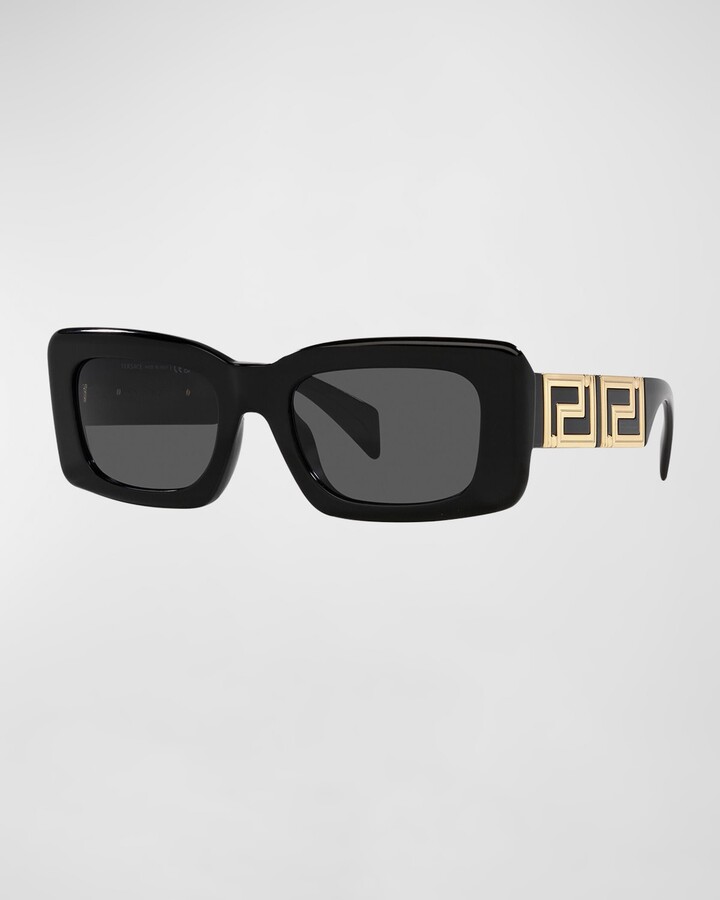 Versace Greca Acetate Rectangle Sunglasses - ShopStyle