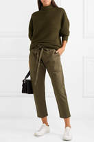 Thumbnail for your product : Current/Elliott The Tabloid Cropped Cotton-blend Pants - Dark green