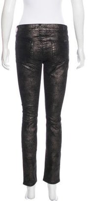 7 For All Mankind Metallic Mid-Rise Jeans w/ Tags