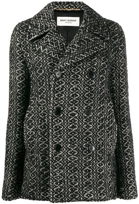 Saint Laurent Double Breasted Knitted Coat