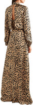 Thumbnail for your product : Temperley London Piera Bow-detailed Leopard-print Hammered Silk-satin Gown