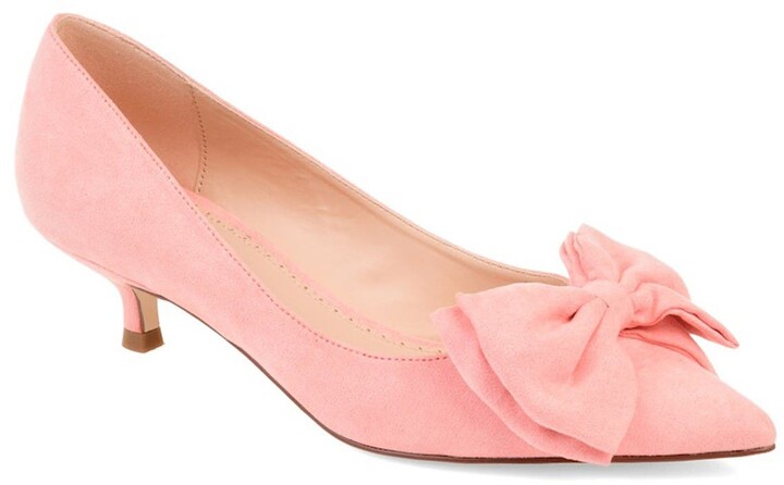pink kitten heel pumps