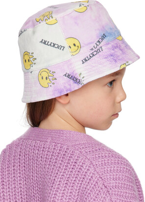 Luckytry Kids Purple Smiley Beloa Reversible Bucket Hat