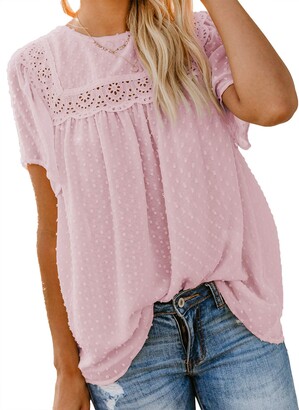 Boho Double Layer Pink Chiffon Pink T Shirt Women For Women Short Sleeve,  Plus Size, Perfect For Office And Summer Sweet And Elegant Ladies Clothing  210317 From Cong03, $10.49