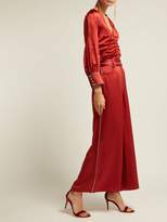 Thumbnail for your product : Peter Pilotto High-rise Satin Culotte Trousers - Womens - Red