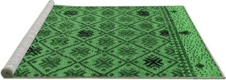 Foundry Select Abstract 4833 Emerald Green Machine Washable Area Rugs