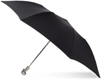 Alexander McQueen Black & Silver Skull Folded Umbrella