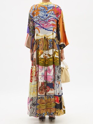RIANNA + NINA Patchwork Vintage-silk Maxi Dress - Multi