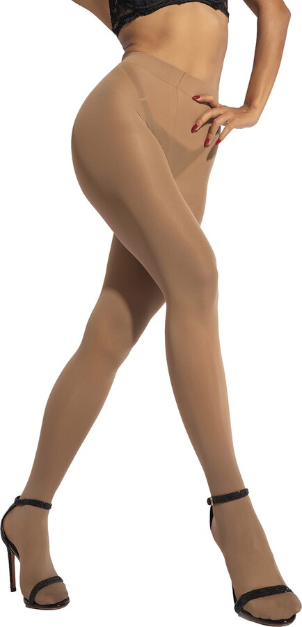 sofsy Opaque Skin Tone Tights for Women Plus Size [Made In Italy] Solid  Colored Nude Hooters Pantyhose - Camel Brown Stockings XL - ShopStyle  Hosiery