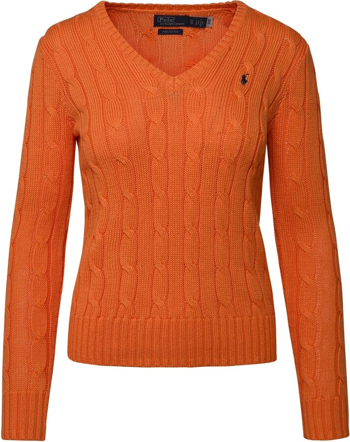 Ralph Lauren Cable-Knit Cotton V-Neck Sweater - ShopStyle