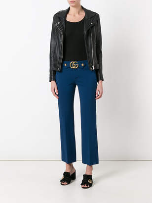 Gucci flared GG cropped trousers