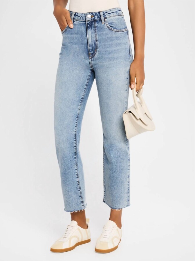Frame Ruler Crop Jeans In Ndio Vintage Fray