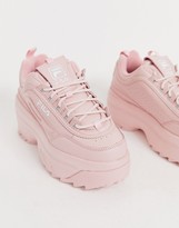 Thumbnail for your product : Fila Disruptor II platform wedge trainers in pink exclusive to ASOS