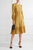 Thumbnail for your product : Co Belted Ruffled Crepe Dress - Marigold