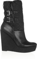 Thumbnail for your product : MICHAEL Michael Kors Aaran quilted shell and leather wedge boots