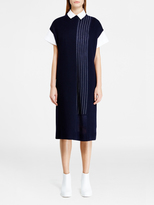Thumbnail for your product : DKNY Pieced Pinstripe Midi Dress