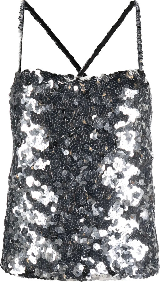 Sonia Rykiel Sequinned Square-Neck Tank Top