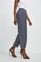 Thumbnail for your product : Karen Millen Polished Stretch Wool Blend Tailored Jogger
