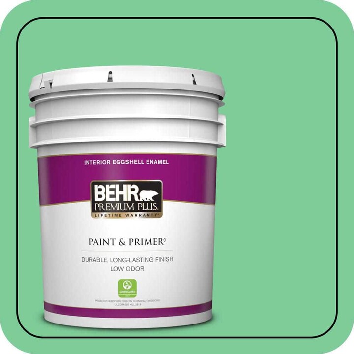 BEHR PREMIUM PLUS 5 gal. #460B-4 Garden Glow Eggshell Enamel Low Odor Interior Paint & Primer