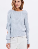 Thumbnail for your product : Miss Selfridge Cutout Sleeve Slouchy Crop Jumper