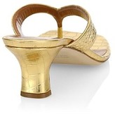 Thumbnail for your product : Paris Texas Metallic Croc-Embossed Leather Thong Sandals