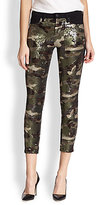 Thumbnail for your product : Hudson Super Skinny Sequined Camouflage Cropped Jeans