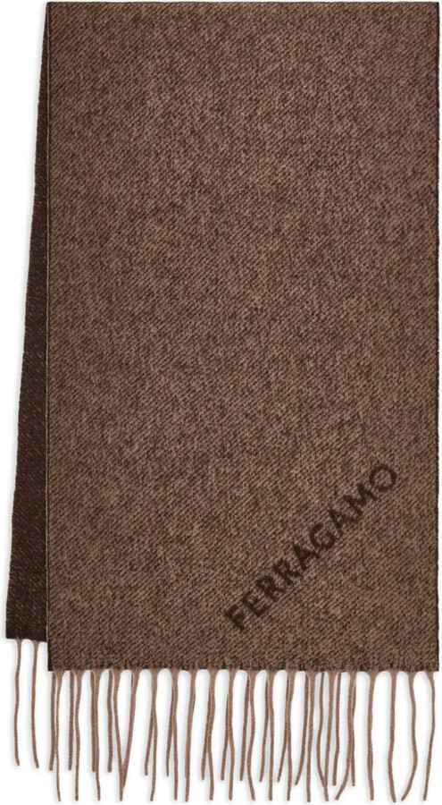 Ferragamo Jacquard Fringed Scarf