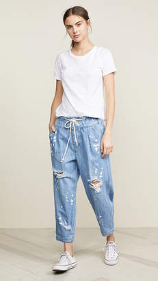 Free People Mixed Up Utility Jeans