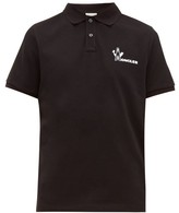 Thumbnail for your product : Moncler Logo-print Cotton-pique Polo Shirt - Black