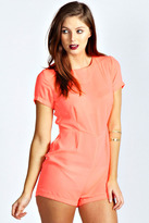 Thumbnail for your product : boohoo Maisha Short Sleeved Crepe Playsuit