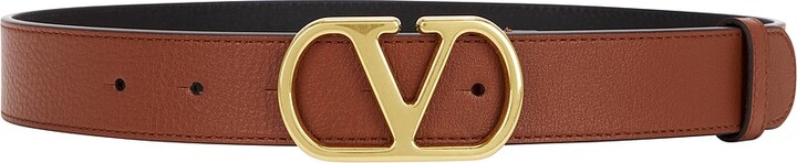 Valentino Garavani V Logo Signature 30 Belt in Brown